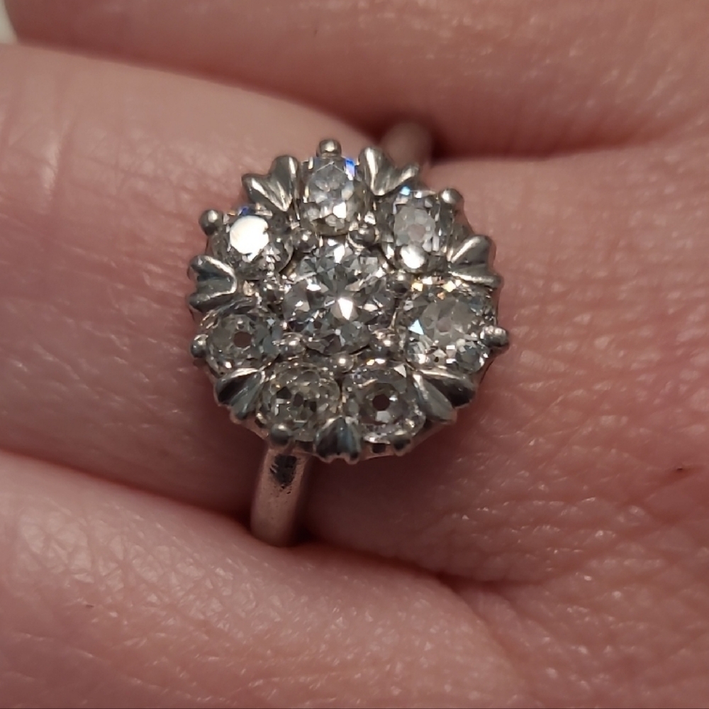 Platinum Cluster Mount Ring